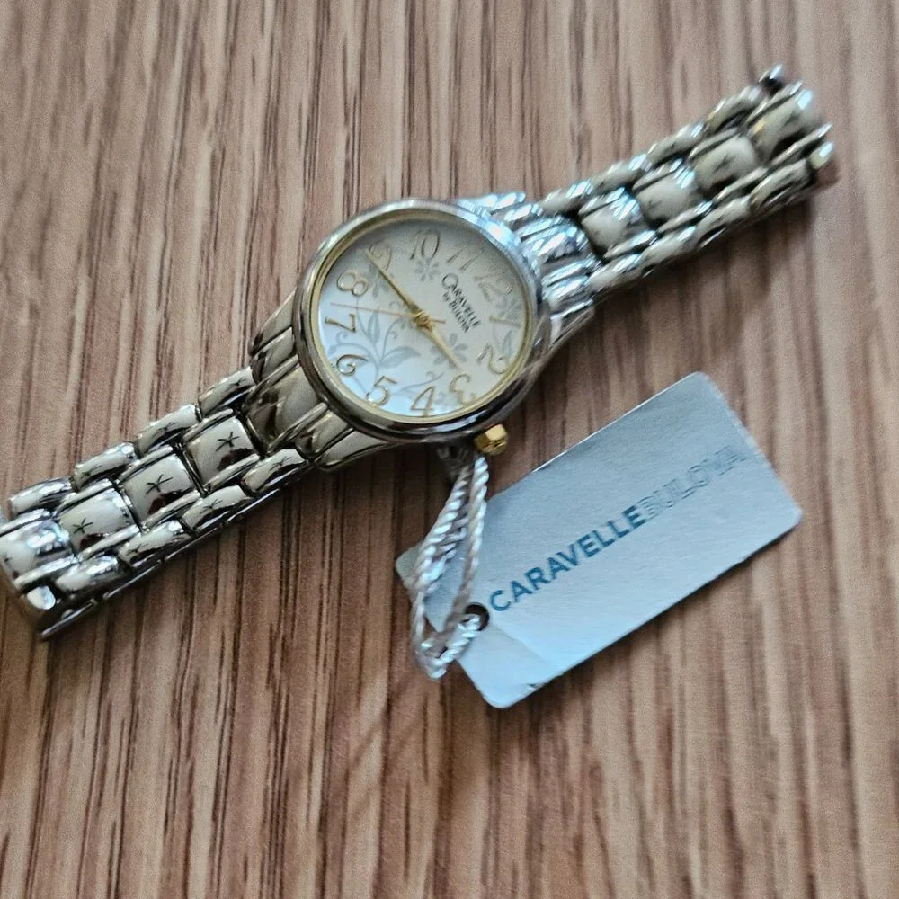 Caravelle by Bulova Women Wristwatch 45L124 Arabic Numerals Floral Motif Watch - Picture 8 of 11